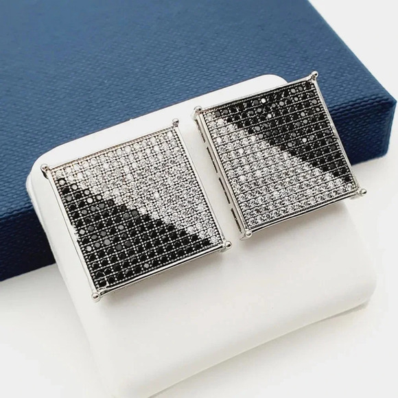 "925 Sterling Silver Plated CZ Earrings, EVBRS691 - Picture 3 of 10